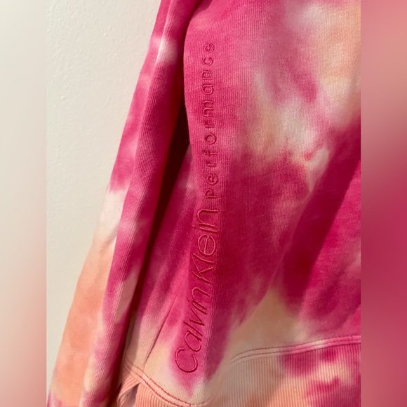 Calvin Klein Tie Dye Cropped Hoodie Sweatshirt - Picture 3 of 6